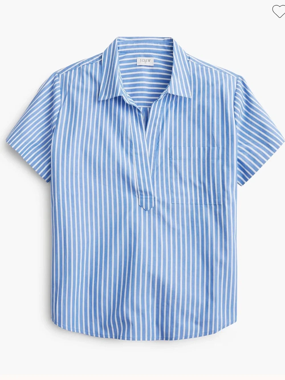 J crew Striped short-sleeve poplin popover top